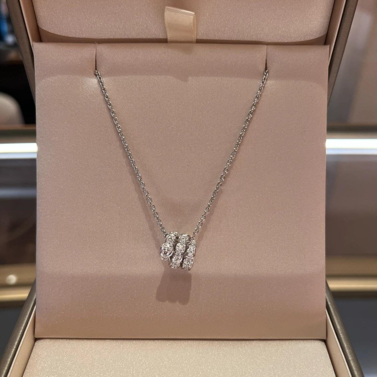 [LuckyStar]SERPENTI HALSKETTE DOPPELRING DIAMANT