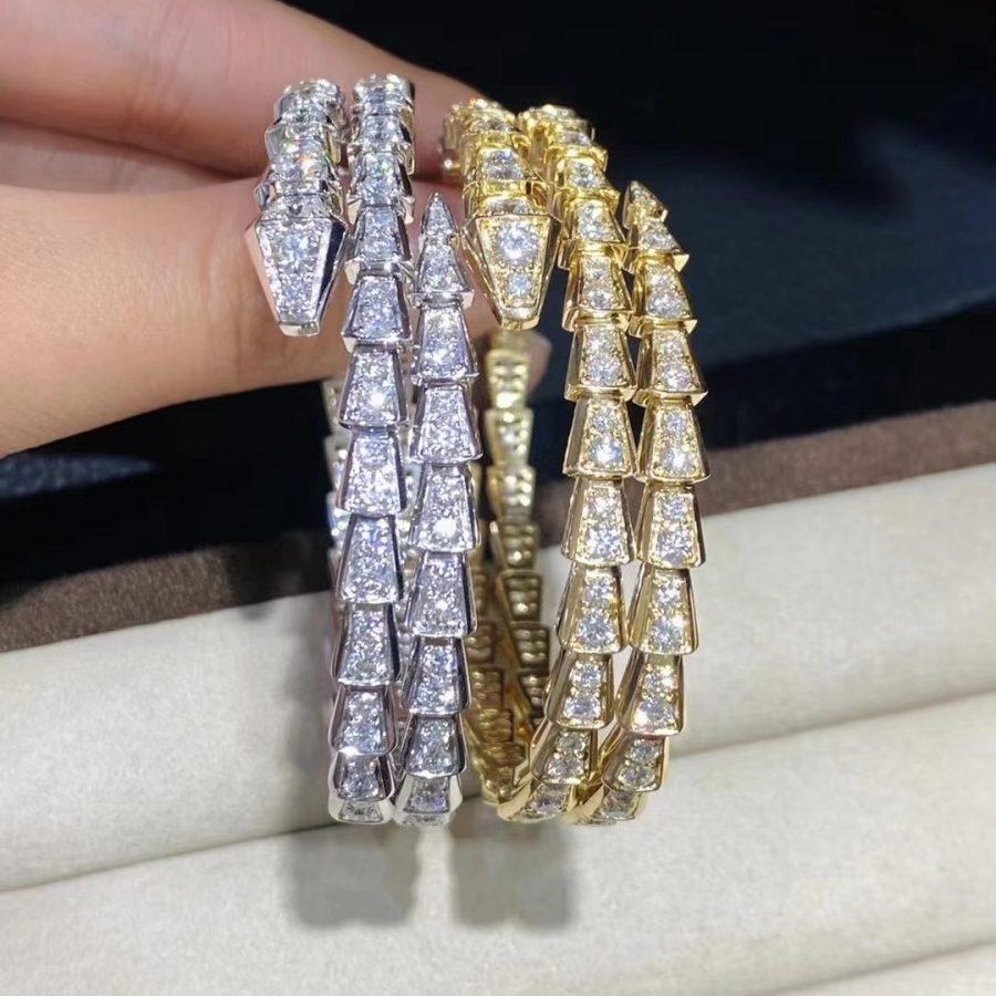 [LuckyStar]SERPENTI ARMBAND GOLD DIAMANT DOPPELREIHIG