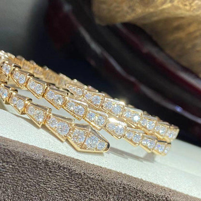 [LuckyStar]SERPENTI ARMBAND GOLD DIAMANT DOPPELREIHIG