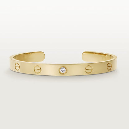 [LuckyStar] Liebesarmband, 6,1 mm, 1 Diamant, offene Manschette 