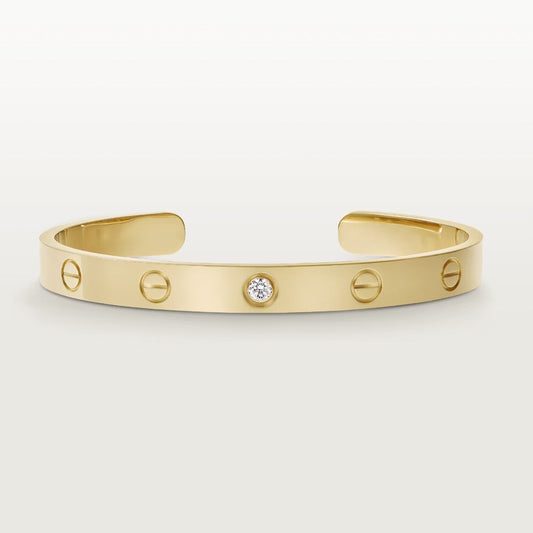 [LuckyStar] Liebesarmband, 6,1 mm, 1 Diamant, offene Manschette 