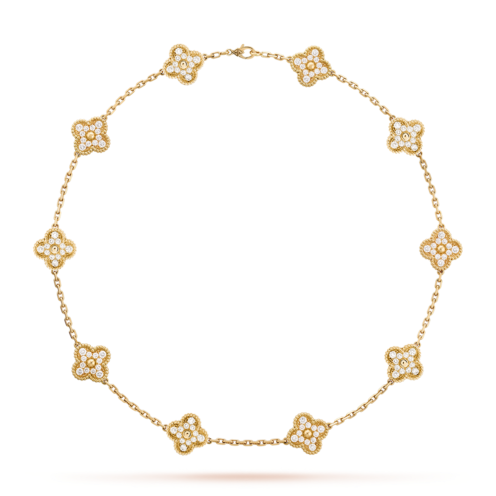 [LuckyStar]CLOVER 10 MOTIFS DIAMOND NECKLACE