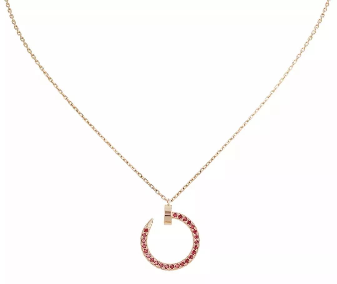 [LuckyStar]JUSTE HALSKETTE GOLD ROTE DIAMANTEN