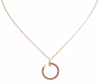 [LuckyStar]JUSTE HALSKETTE GOLD ROTE DIAMANTEN