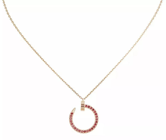 [LuckyStar]JUSTE HALSKETTE GOLD ROTE DIAMANTEN
