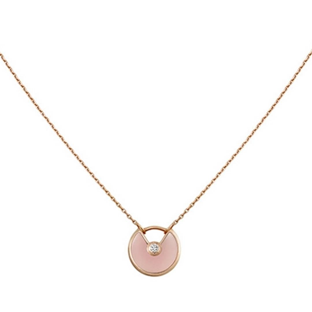 [LuckyStar]AMULETT ROSÉGOLD ROSA MOP HALSKETTE
