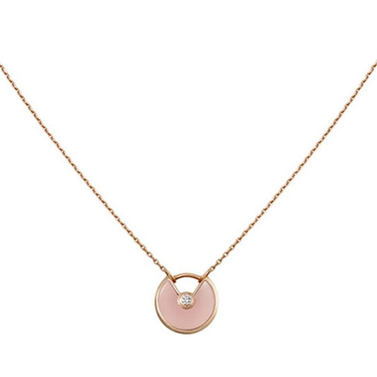 [LuckyStar]AMULETT ROSÉGOLD ROSA MOP HALSKETTE