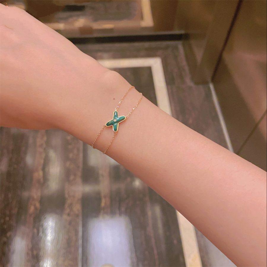 [LuckyStar]JEUX ARMBAND MALACHIT ROTGOLD 1 DIAMANT