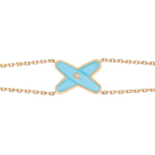 [LuckyStar]JEUX ARMBAND TÜRKIS ROTGOLD 1 DIAMANT