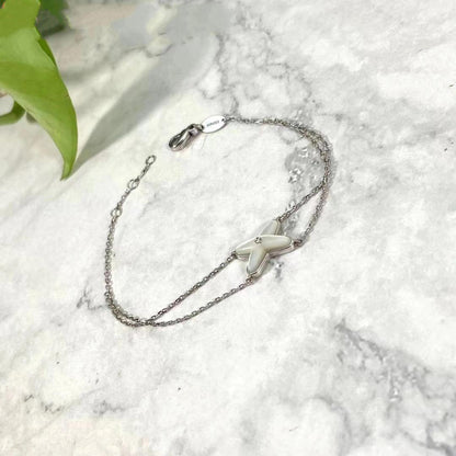 [LuckyStar]JEUX ARMBAND WEISSES MOP SILBER 1 DIAMANT