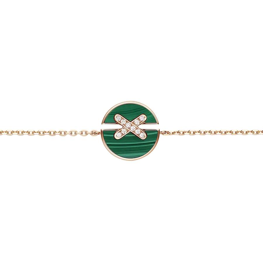 [LuckyStar]JEUX DE ARMBAND MALACHIT ROSA GOLD DIAMANTEN