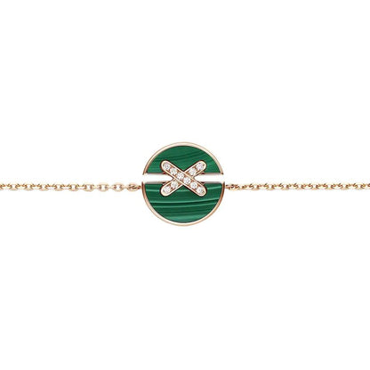 [LuckyStar]JEUX DE ARMBAND MALACHIT ROSA GOLD DIAMANTEN