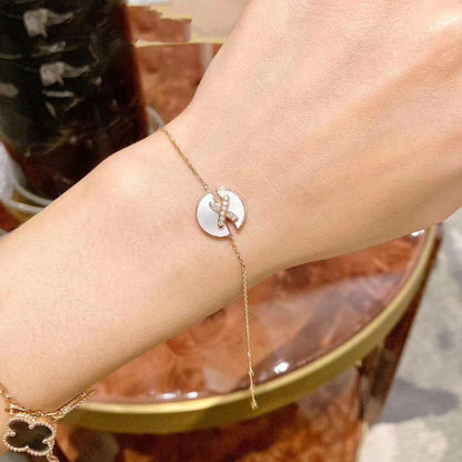 [LuckyStar]JEUX DE ARMBAND MOP ROSA GOLD DIAMANTEN