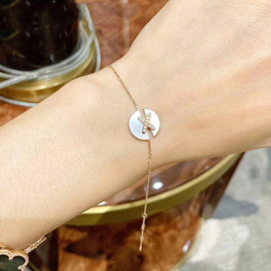 [LuckyStar]JEUX DE ARMBAND MOP ROSA GOLD DIAMANTEN