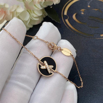 [LuckyStar]JEUX DE ARMBAND ONYX ROSA GOLD DIAMANT