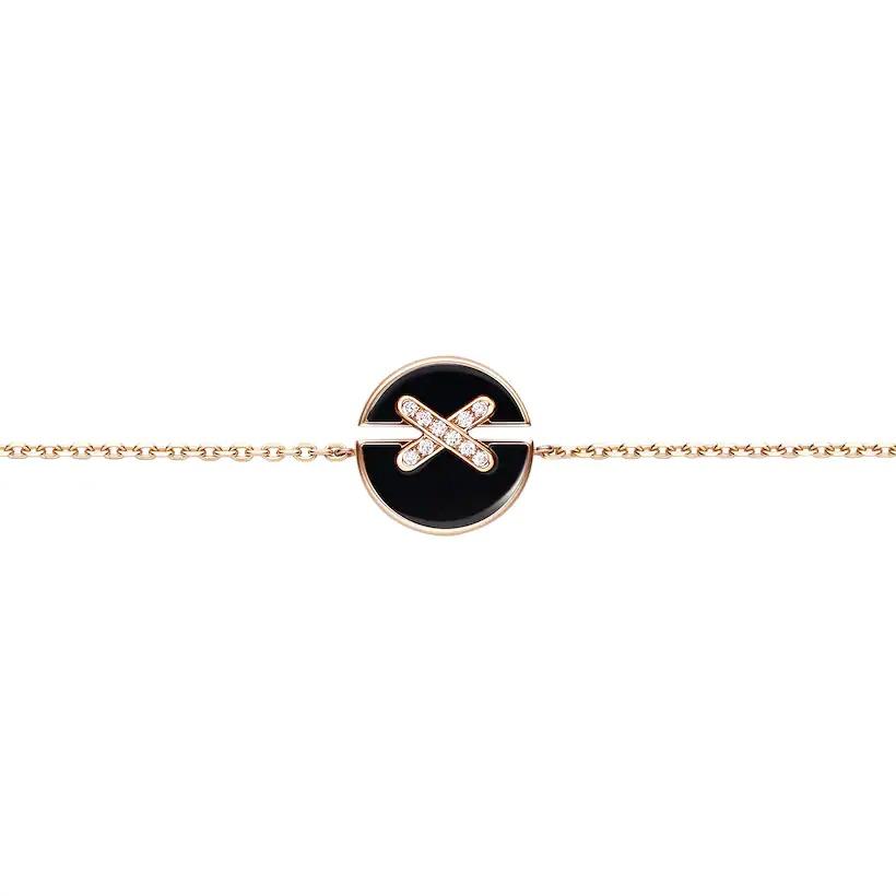[LuckyStar]JEUX DE ARMBAND ONYX ROSA GOLD DIAMANT