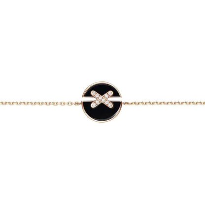 [LuckyStar]JEUX DE ARMBAND ONYX ROSA GOLD DIAMANT