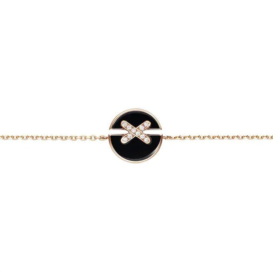 [LuckyStar]JEUX DE ARMBAND ONYX ROSA GOLD DIAMANT