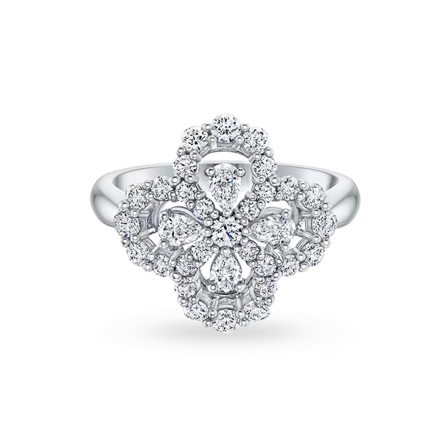 [LuckyStar]LOOP RING VOLLMOTIV DIAMANT 16MM SILBER