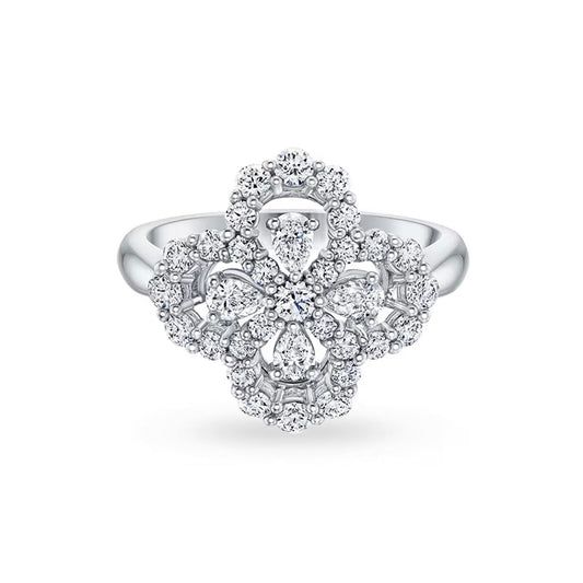 [LuckyStar]LOOP RING VOLLMOTIV DIAMANT 16MM SILBER