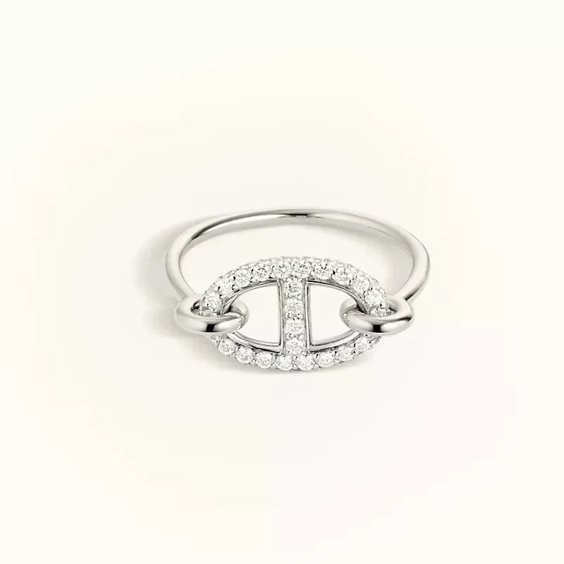 [LuckyStar]Runder kleiner silberner Diamantring