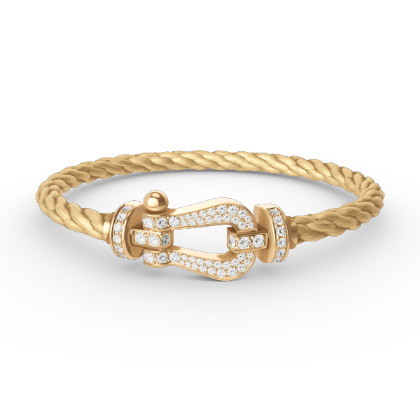 [LuckyStar]FORCE GROSSES HUFEISENARMBAND MIT VOLLMUNDDIAMANTEN GOLD