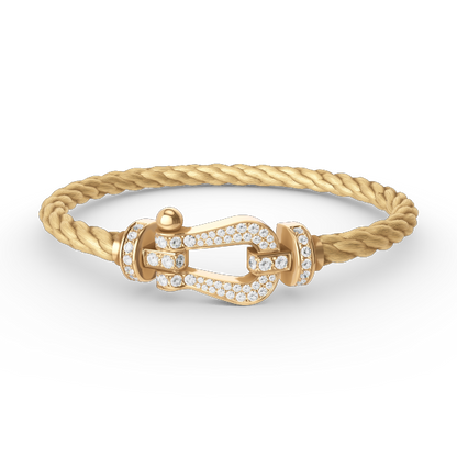 [LuckyStar]FORCE GROSSES HUFEISENARMBAND MIT VOLLMUNDDIAMANTEN GOLD