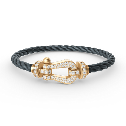 [LuckyStar]FORCE GROSSES HUFEISENARMBAND MIT VOLLMUNDDIAMANTEN GOLD
