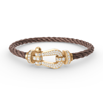 [LuckyStar]FORCE GROSSES HUFEISENARMBAND MIT VOLLMUNDDIAMANTEN GOLD