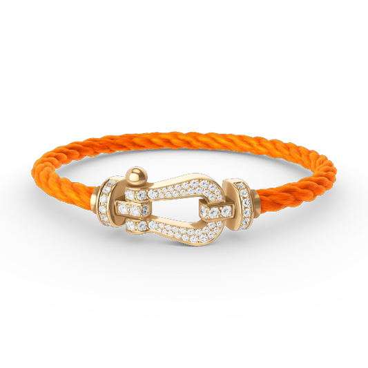 [LuckyStar]FORCE GROSSES HUFEISENARMBAND MIT VOLLMUNDDIAMANTEN GOLD