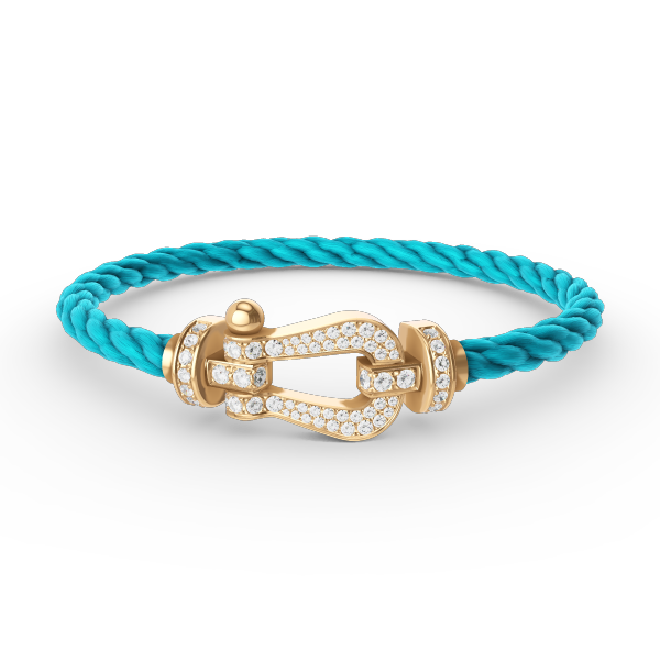 [LuckyStar]FORCE GROSSES HUFEISENARMBAND MIT VOLLMUNDDIAMANTEN GOLD