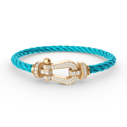 [LuckyStar]FORCE GROSSES HUFEISENARMBAND MIT VOLLMUNDDIAMANTEN GOLD