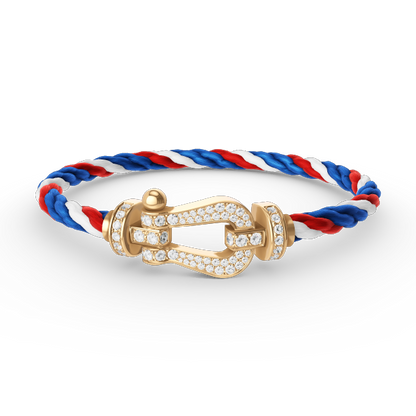 [LuckyStar]FORCE GROSSES HUFEISENARMBAND MIT VOLLMUNDDIAMANTEN GOLD