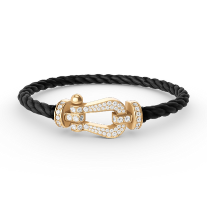 [LuckyStar]FORCE GROSSES HUFEISENARMBAND MIT VOLLMUNDDIAMANTEN GOLD