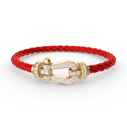 [LuckyStar]FORCE GROSSES HUFEISENARMBAND MIT VOLLMUNDDIAMANTEN GOLD