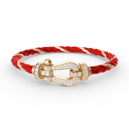 [LuckyStar]FORCE GROSSES HUFEISENARMBAND MIT VOLLMUNDDIAMANTEN GOLD