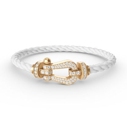 [LuckyStar]FORCE GROSSES HUFEISENARMBAND MIT VOLLMUNDDIAMANTEN GOLD