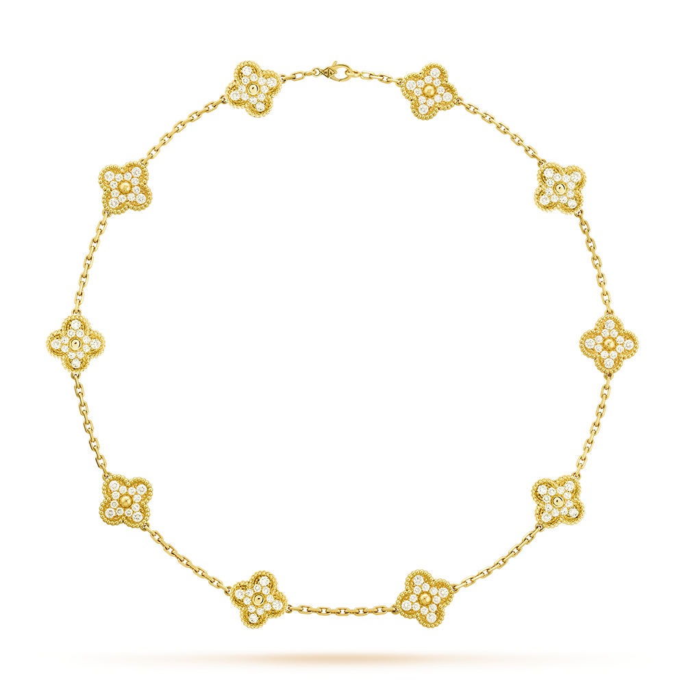 [LuckyStar]CLOVER 10 MOTIFS DIAMOND NECKLACE