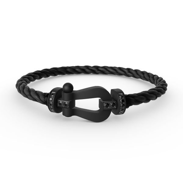 [LuckyStar]FORCE GROSSE SERIE HUFEISEN SCHWARZES SAMURAI-ARMBAND