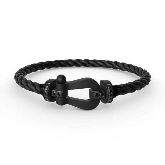 [LuckyStar]FORCE GROSSE SERIE HUFEISEN SCHWARZES SAMURAI-ARMBAND