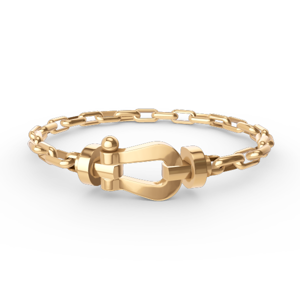 [LuckyStar]FORCE GROSSES METALLARMBAND MIT HUFEISENVERSCHLUSS
