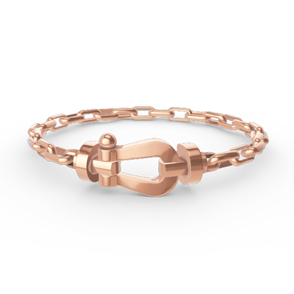 [LuckyStar]FORCE GROSSES METALLARMBAND MIT HUFEISENVERSCHLUSS