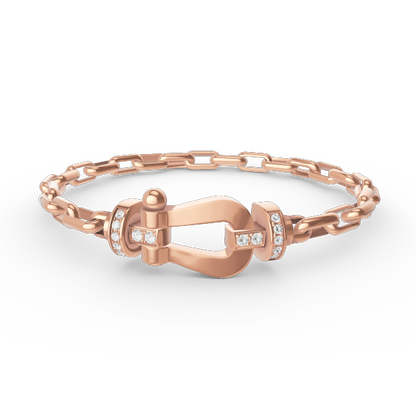 [LuckyStar]FORCE GROSSES METALLARMBAND MIT HUFEISENVERSCHLUSS