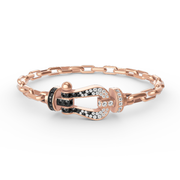 [LuckyStar]FORCE GROSSES METALLARMBAND MIT HUFEISENVERSCHLUSS