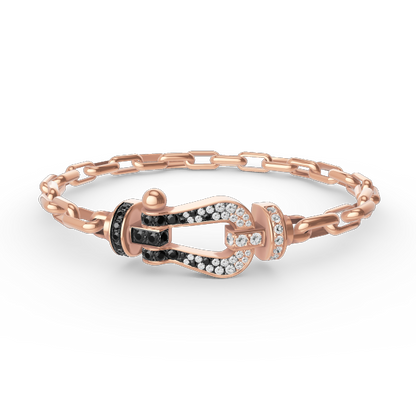 [LuckyStar]FORCE GROSSES METALLARMBAND MIT HUFEISENVERSCHLUSS