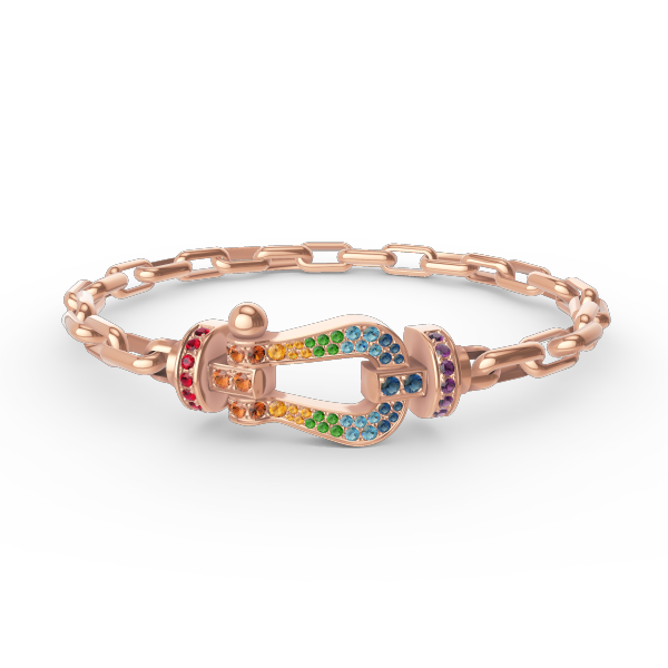 [LuckyStar]FORCE GROSSES METALLARMBAND MIT HUFEISENVERSCHLUSS