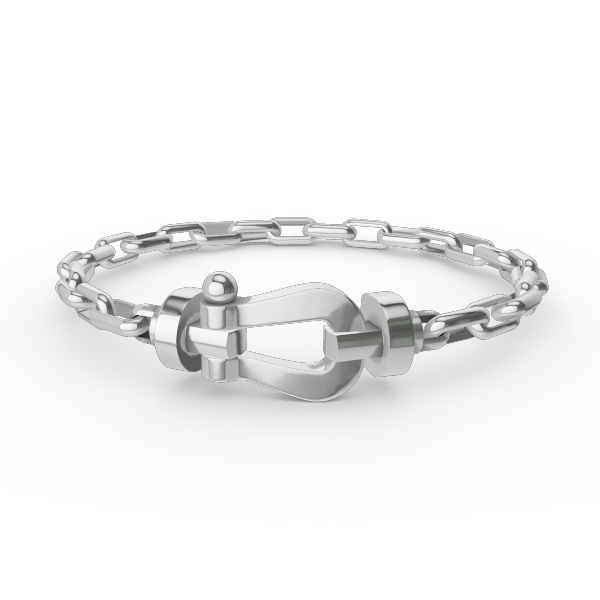 [LuckyStar]FORCE GROSSES METALLARMBAND MIT HUFEISENVERSCHLUSS