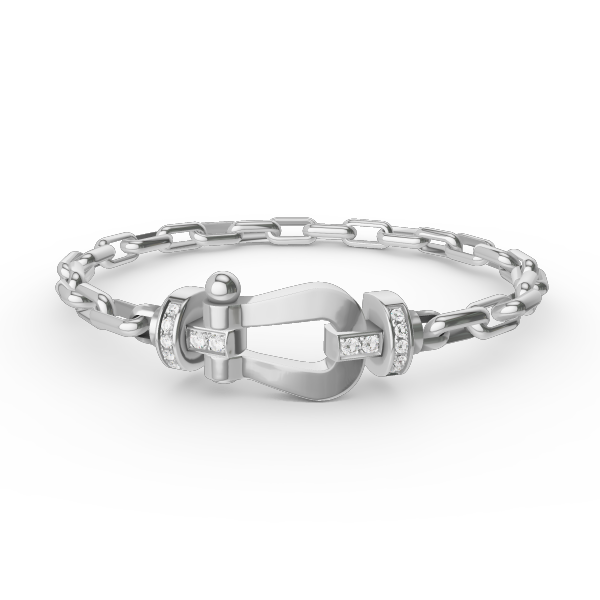 [LuckyStar]FORCE GROSSES METALLARMBAND MIT HUFEISENVERSCHLUSS