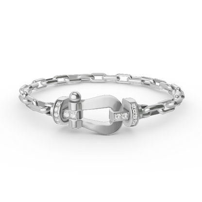[LuckyStar]FORCE GROSSES METALLARMBAND MIT HUFEISENVERSCHLUSS