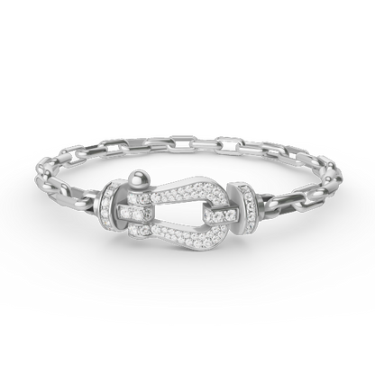 [LuckyStar]FORCE GROSSES METALLARMBAND MIT HUFEISENVERSCHLUSS